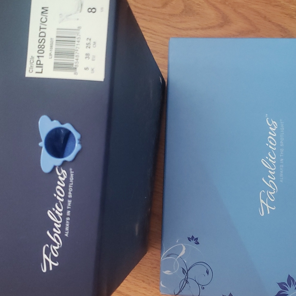 Clear Heels, Worn Once, With Box Like New. - image 7